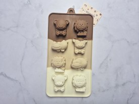 Moldes silicona 8 animalitos de la selva 